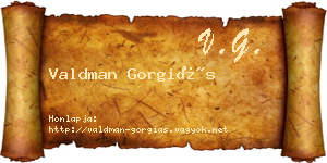 Valdman Gorgiás névjegykártya
